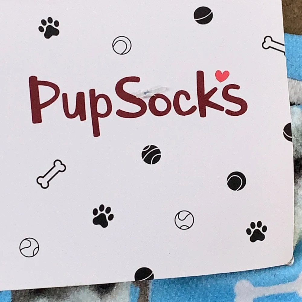 PupSocks Adult Unisex One Size Colorful Printed Crew Socks 2 Pairs NWT